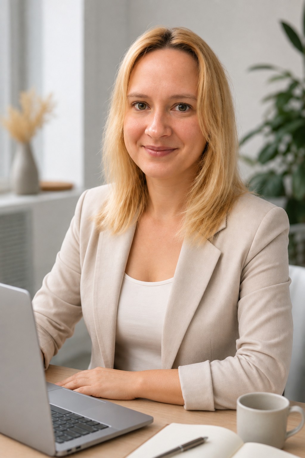 Maja Klančnik, poslovna asistentka MayVA, pri delu